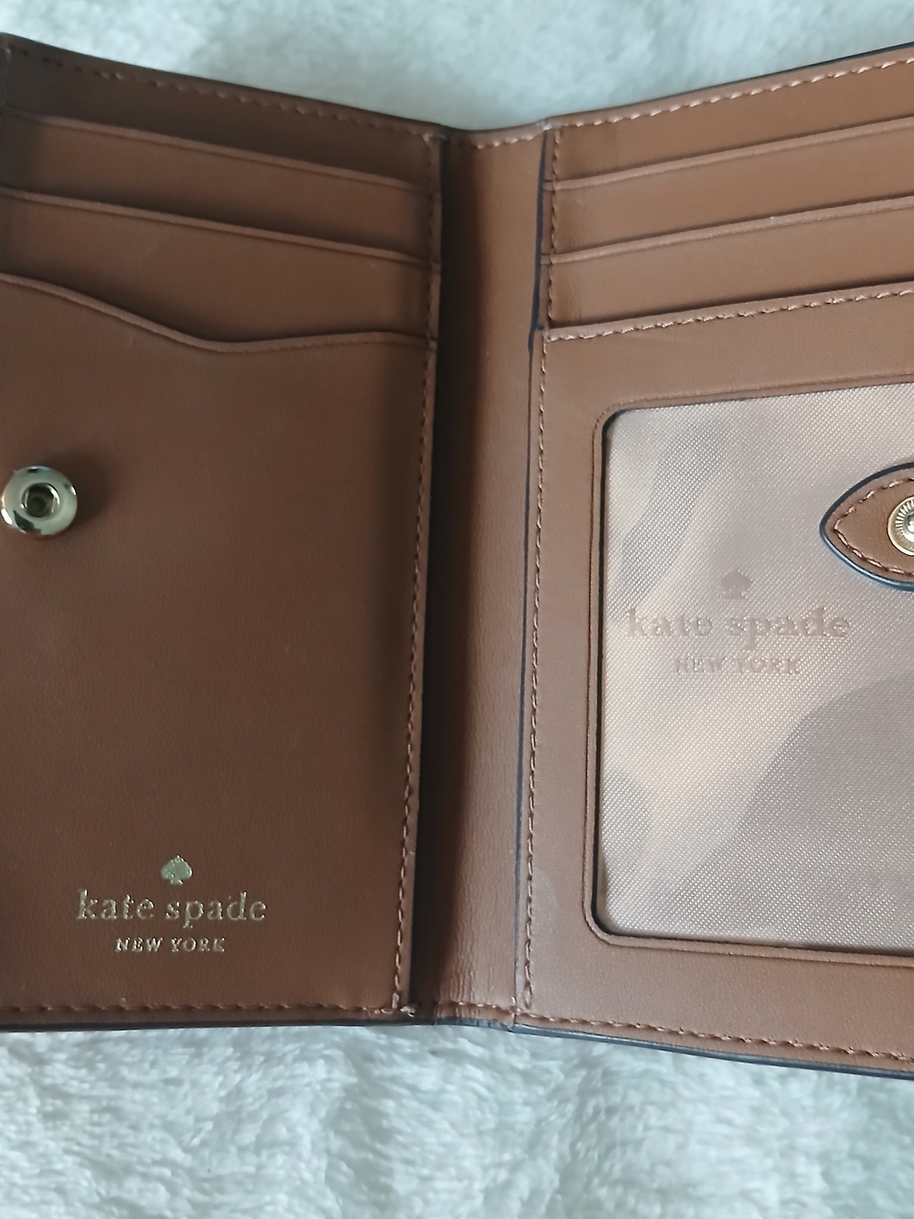 🚫 SOLD! Kate Spade New York COGNAC Pebbled Leather Zip & Snap Wallet - Picture 4 of 8